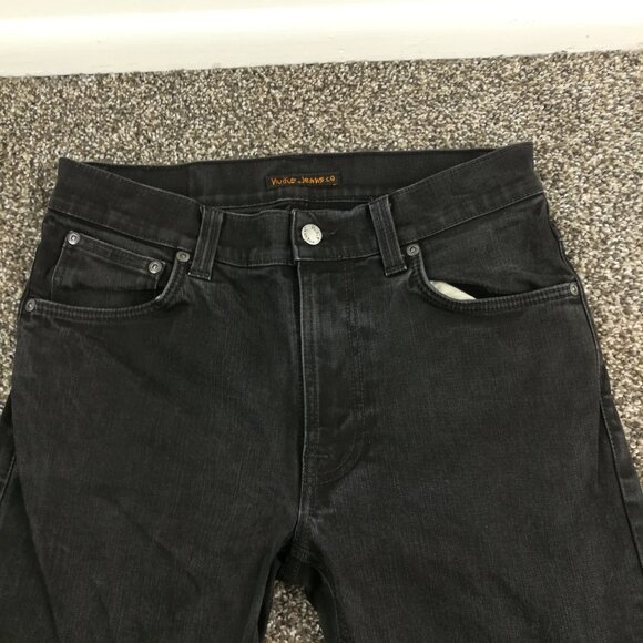 Nudie Jeans Lean Dean Organic Cotton Stretch Slim Leg Dry Cold Black Mens 32x31 - Picture 2 of 10